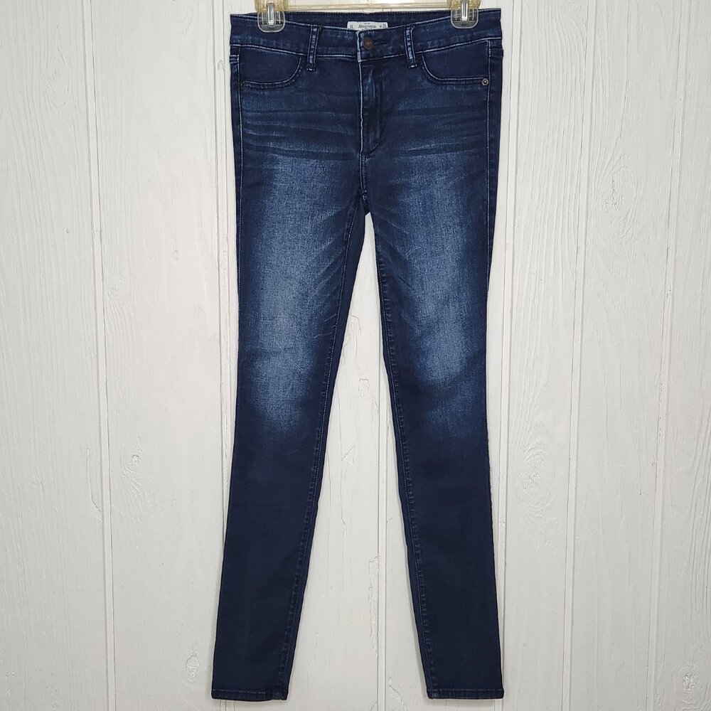 Abercrombie & Fitch Women's 6L W28 Low Rise Dark Wash Blue Jeggings Jean Legging